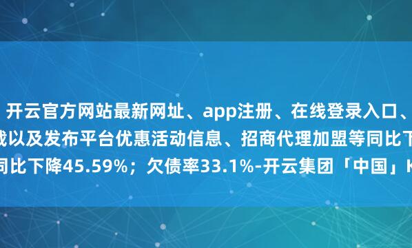 开云官方网站最新网址、app注册、在线登录入口、手机网页版、客户端下载以及发布平台优惠活动信息、招商代理加盟等同比下降45.59%；欠债率33.1%-开云集团「中国」Kaiyun·官方网站